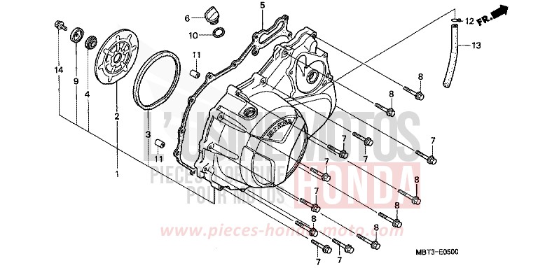 KURBELGEHAEUSEABDECKUNG von Varadero ABS PEARL BREEZY BLUE (PB341) von 2004
